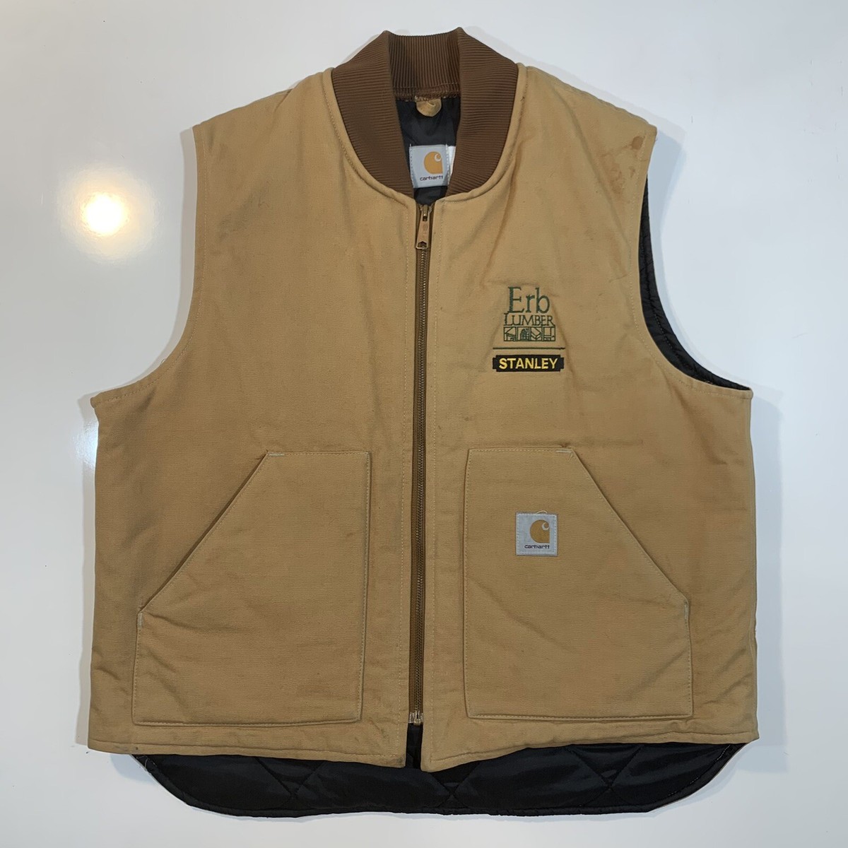 Vintage Carhartt Brown Duck Quilt Lined Work Vest VQ186 USA Made Men XL Workwear Vintage Carhartt Brown Duck Quilt Lined Work Vest VQ186 USA Made Men XL Workwear