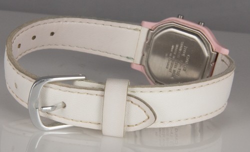 Casio LA11WL-4A Ladies Digital Sport Alarm White Pink Casual Watch Leather New - 第 3/3 張圖片