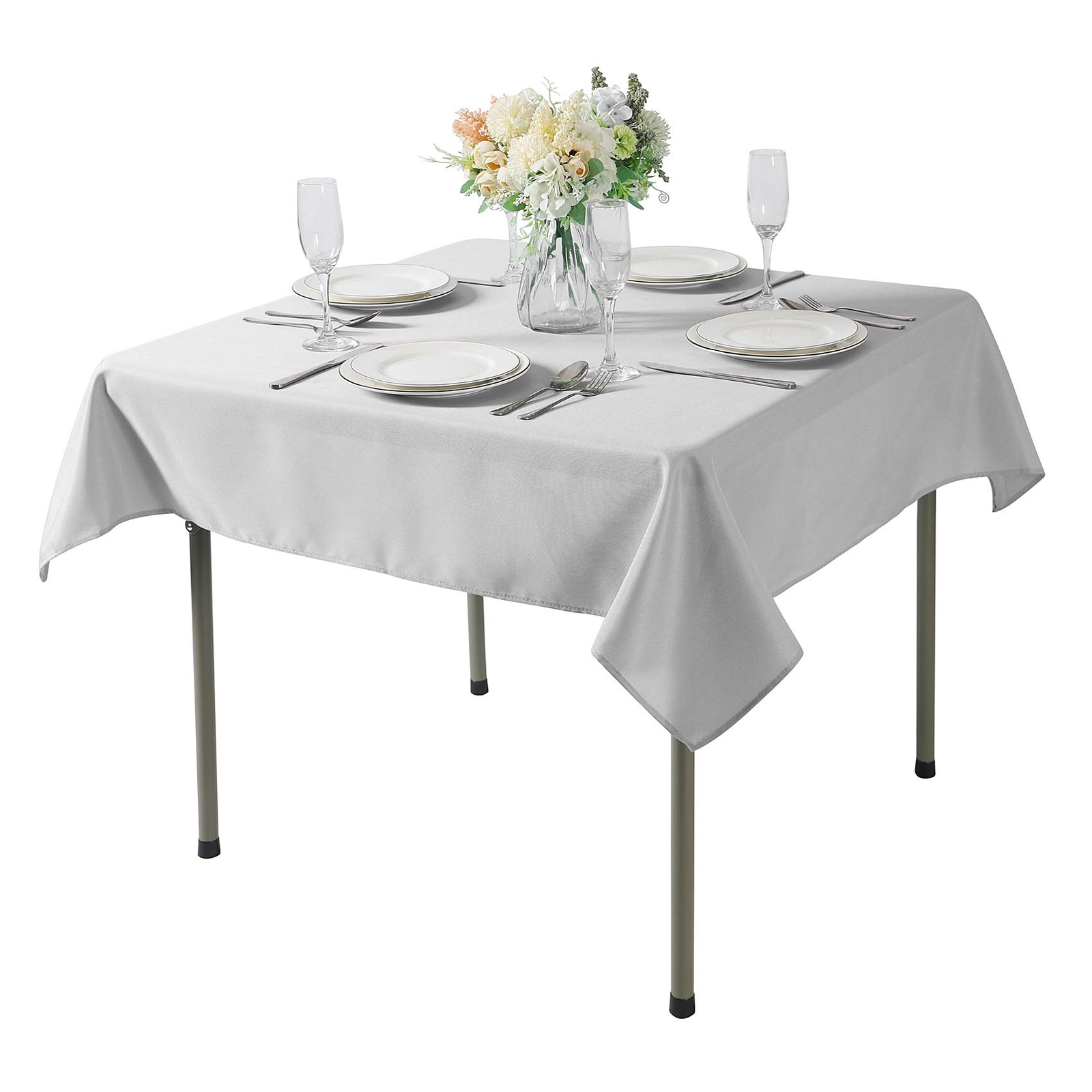 Square Tablecloth 70x70 inch Washable Polyester Fabric Table Cloth for