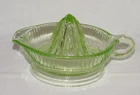 PERFECT Green Depression Glass NARROW RIBBED Citrus Reamer!!