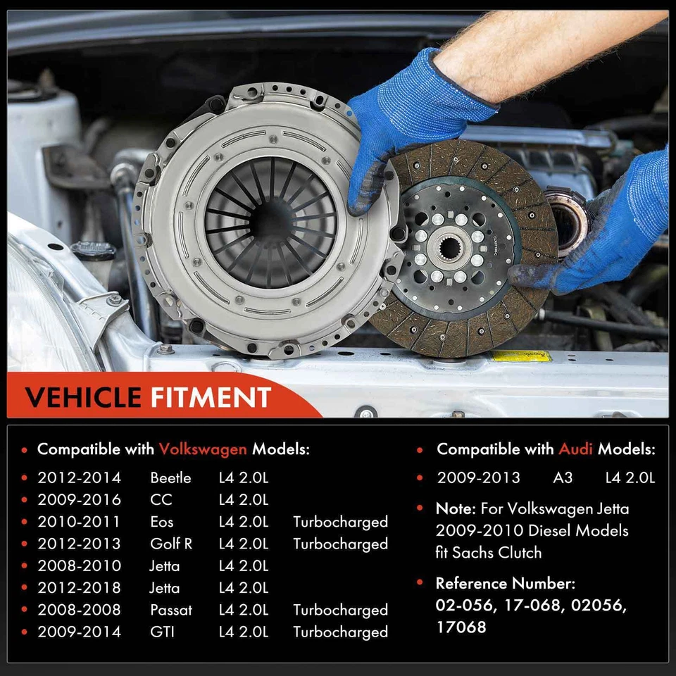 Kit de embrague de transmisión para Volkswagen Jetta Passat Beetle Golf R Audi A3 2,0 L Foto 2 de 4