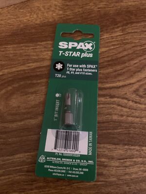 Spax T-Stars plus 1' Bit Inserts 1/4'' T20 Plus #8, #9, #10