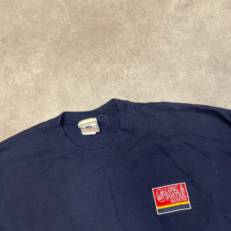 Lee Sweatshirt Mens XL Construction Y2K Crew Neck Pull Over Jumper, Navy image 7