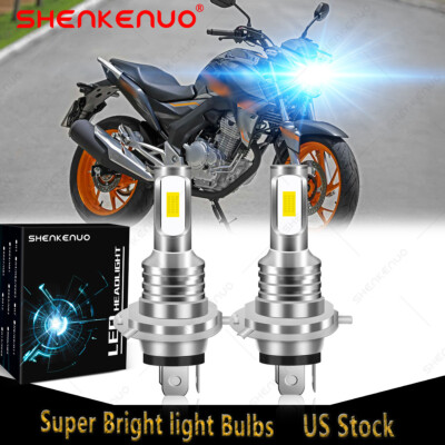 2 3570 8000K LED headlight bulbs for Honda CB250 Nighthawk 2002-2008 motorcycle