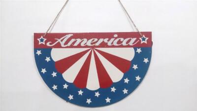 FOURTH OF JULY HOLIDAY PATRIOTIC AMERICA MEMORIAL FLAG APRON DESIGN WALL SIGN