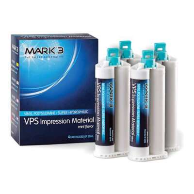 MARK3 VPS Impression Material, Medium Body, Regular Set, 4 x 50 ml Cartridges
