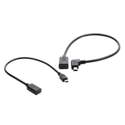 Mini USB Male to Type-c Female T-port Data Charging Conversion Extension Cable