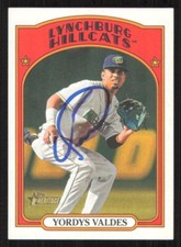 YORDYS VALDES Autograph 2021 Topps Heritage Minors card auto CLEVELAND GUARDIANS