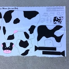 Cut and Sew Fabric Traditions Panel Cow  Calf Cut-outs for Making Stuffed Cows