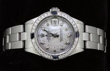 Rolex Ladies Datejust Oyster Perpetual Steel Diamond Dial Bezel Sapphire Watch 4