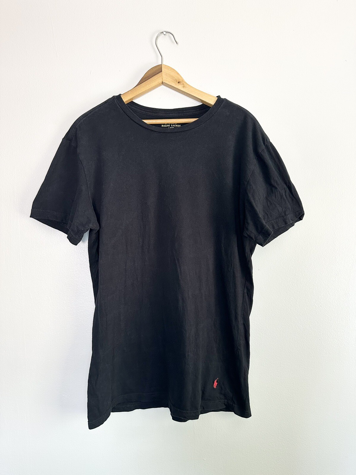 Polo Ralph Lauren T Shirt Uomo Tg L Nero Rosso Pony Manica Corta Slim Fit