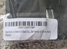 Spencer J's Men's X Back Black Suspenders / Bowtie Set  X001OWTTBP FAST SHIP 