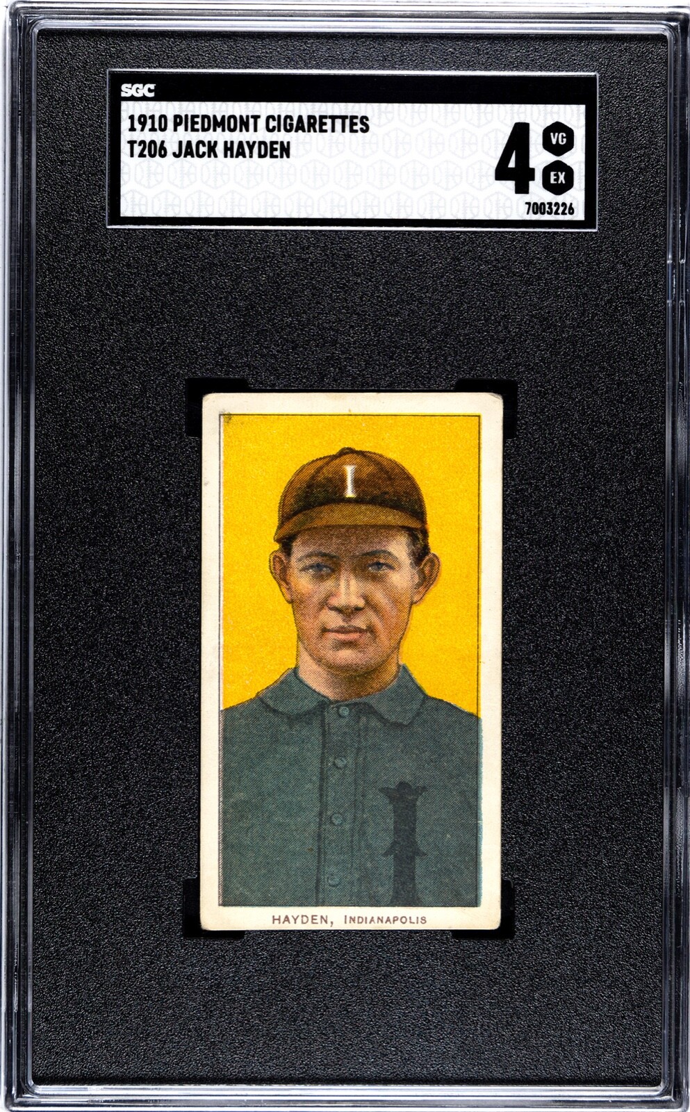 1909-11 T206 White Border Jack Hayden Piedmont 350 Indianapolis ML SGC 4 VG-EX