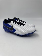 Nike Tiempo Legend 8 Elite FG White Blue Soccer AT5293-104 Men s Size 6