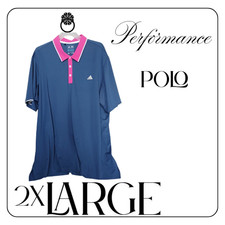 Adidas Polo Shirt Mens 2XL Blue Climacool Performance Golf Short Sleeve Athletic