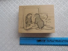 Stampa Rosa  House Mouse Designs  Wood Rubber Stamp Check out those teeth!
