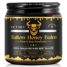 Beef Tallow for skin, Beef Tallow, Hydrating Tallow Balm with Raw Honey and B...