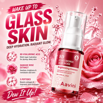 Rose Hyaluronic Acid Serum   Plump, Hydrate & Brighten Skin 32ml