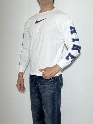 Nike Sportswear Langarmshirt Pullover The Nike Tee Weiß Gr XS Oversize Fit Logo