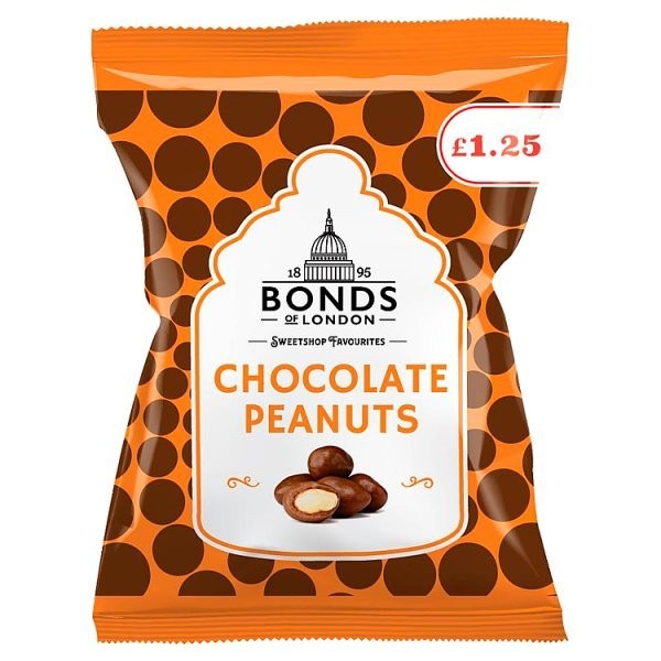 Bonds Chocolate peanuts Bag 75g £1.25 PMP - 12 x 75g Bags