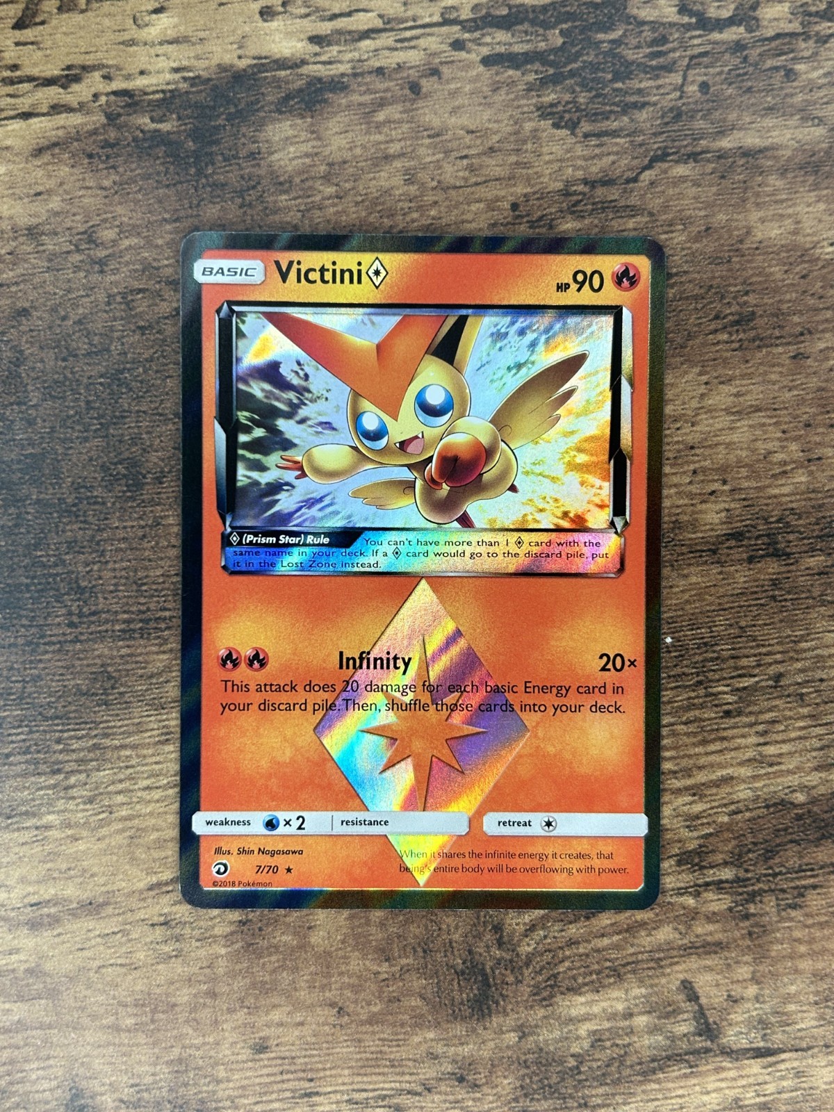 Pokemon TCG Victini Prism Star 7/70 Dragon Majesty Holo Rare NM