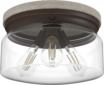 Hunter Fan Company 19151 Devon Park Flush Mount Light, Onyx Bengal *SHIPS FREE*
