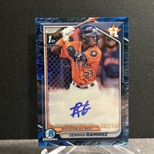 2024 Bowman  German Ramirez 1st Bowman Blue Lunar Refractor Auto /150 Astros
