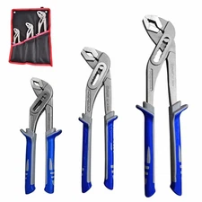 3Pcs 8&10&12-inch Water Pump Pliers Set - Channel Locks Pliers with Kitbag,Qu...