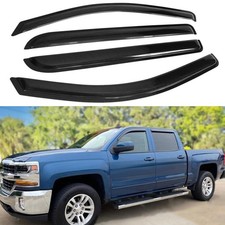 Tape On Window Visors Rain Guards for 2014-2018 Chevy/GMC Crew Cab, Smoke