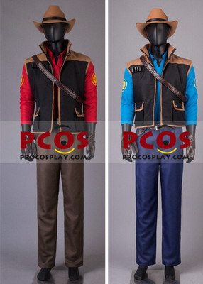 Team Fortress 2 Sniper Blue red Cosplay Uniform Costume set