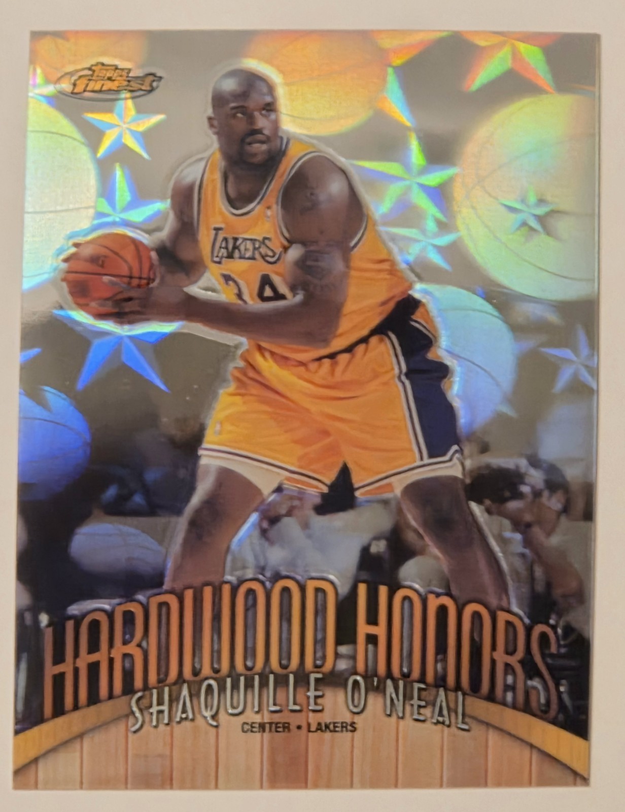 1998-99 Topps Finest Shaquille O'Neal Hardwood Honors H2 Shaq Lakers