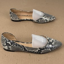 A New Day Women's Pointed Toe Flats Faux Snakeskin D'Orsay Shoes Size 5.5