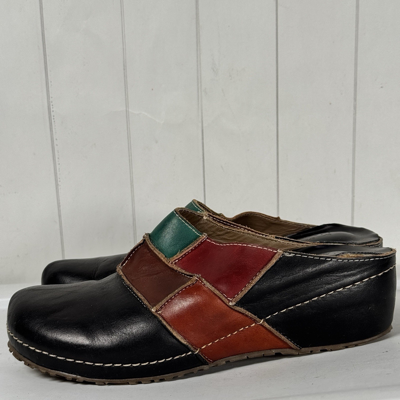 L’artiste Spring Step Leather Patchwork Clogs Y2K… - image 6