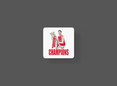 Arsenal Cartoon Stil Declan Reis Champions Fan Kunst aus MDF Geschenk Untersetzer