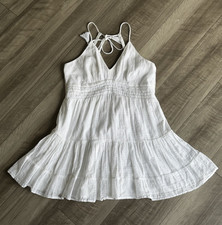 American Eagle 100% Cotton White Strappy Sundress Women’s Sz M Boho Flowy Summer