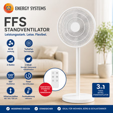 Standventilator 60 W, Turbofan, Fernbedienung...