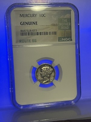 1943 Mercury Dime NGC Genuine Graded Route 66 Edition “The Mother