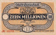 Gernsbach - Stadt - 10 Millionen Mark - Sonntagsfl. - No KN 5st - Keller 1746.a.