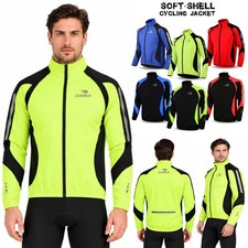 Cycling Jacket Soft Shell Winter Thermal Fleece Windproof Long Sleeve Bike Coat