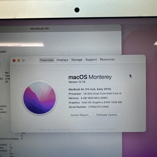 Early 2015 MacBook Air 13-inch i5/4GB/128GB A1466 - Afbeelding 2 van 12