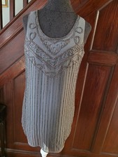 Forever 21 Grey/Silver Beaded Short Sleeveless Dress S NWT
