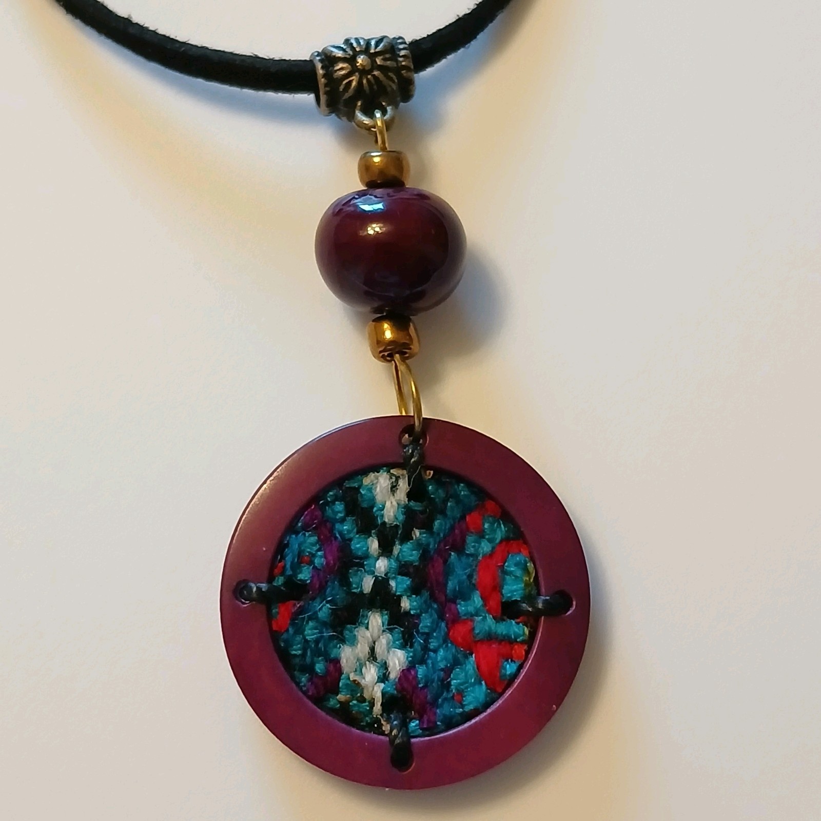 Women's Circular Multicolor Knit Pattern Bohochic… - image 2