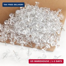 ZZTX Push Pins 500-Pack, Large Bulk Clear Thumb Tacks Steel Point and Clear Plas