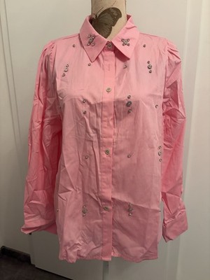 Bluse von Anewsta, Größe L, neu mit Etikett, mit Steinchen, rosa, Baumwolle