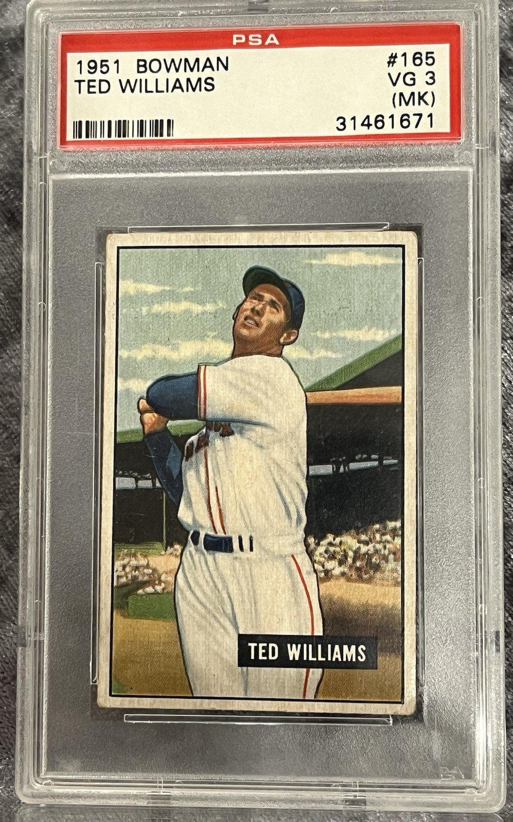 1951 Bowman Ted Williams #165 PSA 3 VG !! view 3