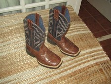 Ariat Tycoon Western Boots for Kids Blue & Brown Size 9.5 Style 10021591