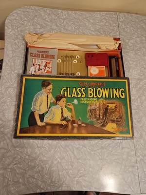Antique 1920 AC Gilbert Glass Blowing Set 2 Incomplete Vintage Toy Toys Science