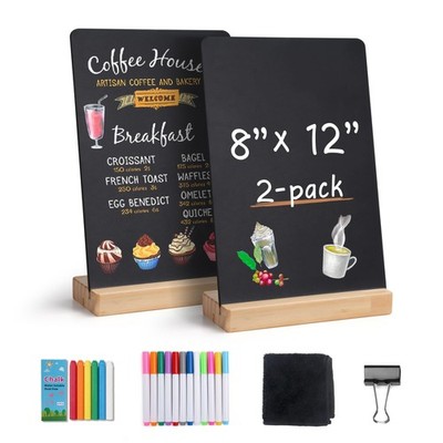 Small Chalkboard Words Sign - 2 Pack 8x12 Inch Tabletop Decorative Chalk Boar...