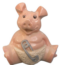 Nat West Baby Woody Piggy Bank  Pig Money Box Original Stopper Wade