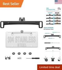 Upgraded Polished Stainless Steel Universal Backup Camera License Plate Bracket